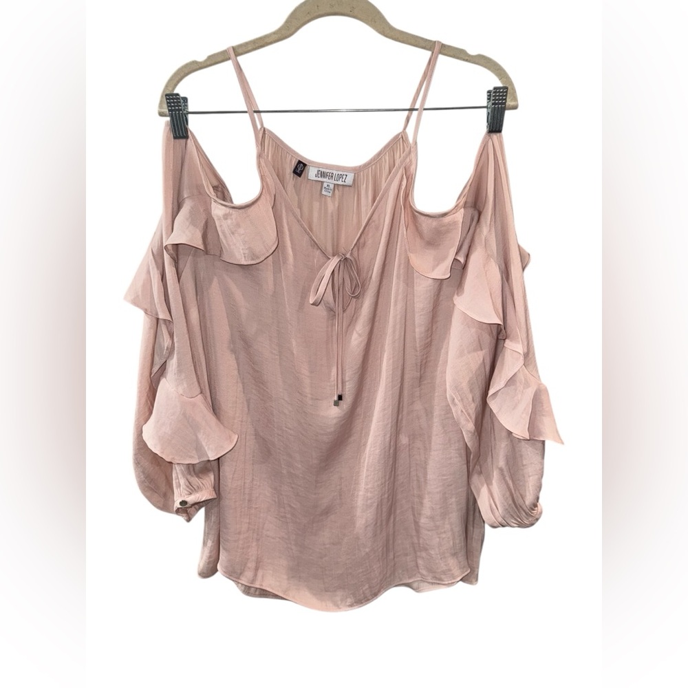 Jennifer Lopez‎ Pink Cold Shoulder Blouse